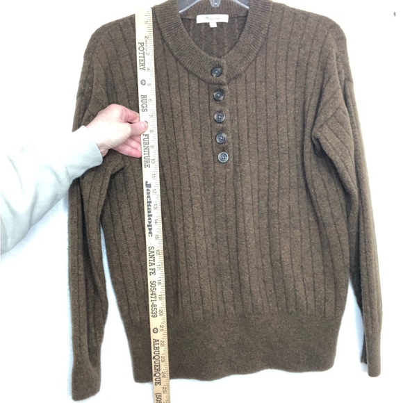 Madewell Bowden Henley Sweater in Coziest Yarn Wool Alpaca Brown Size Small - Picture 15 of 16